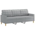 VidaXL 3-osobowa sofa z podnóżkiem, jasnoszara, 180 cm, tkaniną