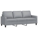 VidaXL 3-osobowa sofa z podnóżkiem, jasnoszara, 180 cm, tkaniną