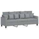 VidaXL 3-osobowa sofa z podnóżkiem, jasnoszara, 180 cm, tkaniną