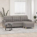 VidaXL 3-osobowa sofa z podnóżkiem, taupe, 180 cm, tkaniną