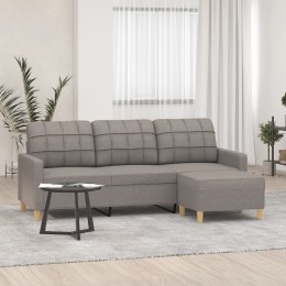 VidaXL 3-osobowa sofa z podnóżkiem, taupe, 180 cm, tkaniną