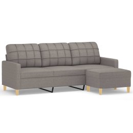 VidaXL 3-osobowa sofa z podnóżkiem, taupe, 180 cm, tkaniną