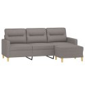 VidaXL 3-osobowa sofa z podnóżkiem, taupe, 180 cm, tkaniną