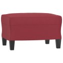 VidaXL 3-osobowa sofa z podnóżkiem, winna czerwień, 180 cm, ekoskóra