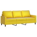 VidaXL 3-osobowa sofa z podnóżkiem, żółta, 180 cm, aksamit