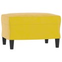 VidaXL 3-osobowa sofa z podnóżkiem, żółta, 180 cm, aksamit