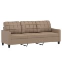 VidaXL 3-osobowa sofa z poduszkami, cappuccino, 180 cm, sztuczna skóra