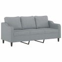 VidaXL 3-osobowa sofa z poduszkami, jasnoszara, 180 cm, tkanina