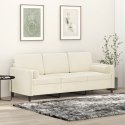 VidaXL 3-osobowa sofa z poduszkami, kremowa, 180 cm, aksamit