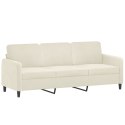 VidaXL 3-osobowa sofa z poduszkami, kremowa, 180 cm, aksamit