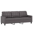 VidaXL 3-osobowa sofa z poduszkami, szara, 180 cm, sztuczna skóra