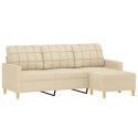 VidaXL Sofa 3-osobowa, kremowa, 180 cm, tapicerowana tkaniną