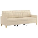 VidaXL Sofa 3-osobowa, kremowa, 180 cm, tapicerowana tkaniną