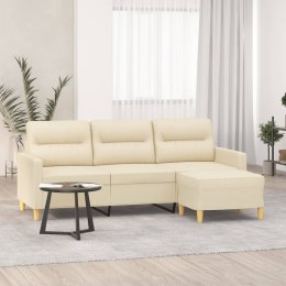 VidaXL Sofa 3-osobowa, kremowa, 180 cm, tapicerowana tkaniną