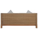 VidaXL 3-osobowa sofa z poduszkami, naturalny rattan