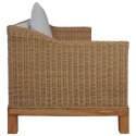 VidaXL 3-osobowa sofa z poduszkami, naturalny rattan