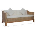 VidaXL 3-osobowa sofa z poduszkami, naturalny rattan