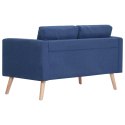 VidaXL 2-osobowa sofa tapicerowana tkaniną, niebieska