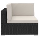 VidaXL 4-częściowa sofa ogrodowa, poduszki, rattan PE, czarna