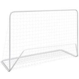 VidaXL Bramki piłkarskie z siatkami, 2 szt. 182x61x122 cm, stal, białe