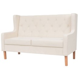 VidaXL Sofa 2-osobowa, materiałowa, kremowa