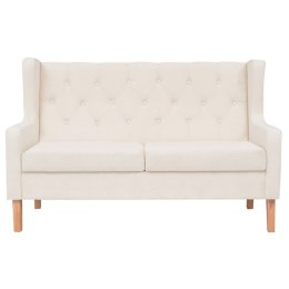 VidaXL Sofa 2-osobowa, materiałowa, kremowa