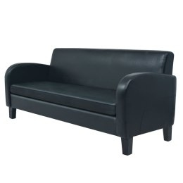 VidaXL Sofa 3-osobowa, sztuczna skóra, czarna