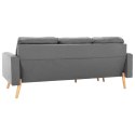 VidaXL 3-osobowa sofa z podnóżkiem, jasnoszara, tapicerowana tkaniną