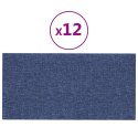 VidaXL Panele ścienne, 12 szt, niebieska, 60x30 cm, tkanina, 2,16 m²