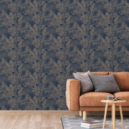 DUTCH WALLCOVERINGS Tapeta Joelle, srebrno-niebieska