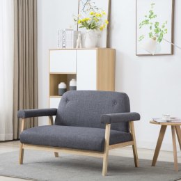 VidaXL Sofa 2-osobowa tapicerowana materiałem, ciemnoszara