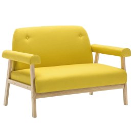 VidaXL Sofa 2-osobowa tapicerowana tkaniną, żółta