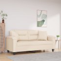 VidaXL 2-osobowa sofa z poduszkami, beżowa, 140 cm, mikrofibra