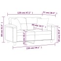 VidaXL 2-osobowa sofa z poduszkami, czarna, 120 cm, sztuczna skóra