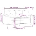 VidaXL 2-osobowa sofa z poduszkami, czarna, 140 cm, sztuczna skóra