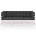 VidaXL 3-osobowa sofa ogrodowa z poduszkami, lite drewno sosnowe