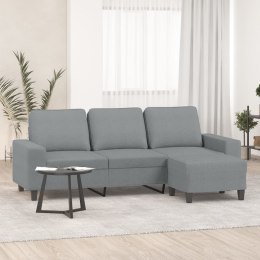 VidaXL 3-osobowa sofa z podnóżkiem, jasnoszara, 180 cm, tkaniną