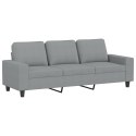 VidaXL 3-osobowa sofa z podnóżkiem, jasnoszara, 180 cm, tkaniną