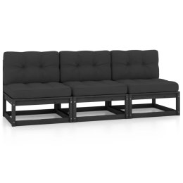 VidaXL 3-osobowa sofa z poduszkami, lite drewno sosnowe