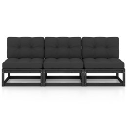 VidaXL 3-osobowa sofa z poduszkami, lite drewno sosnowe