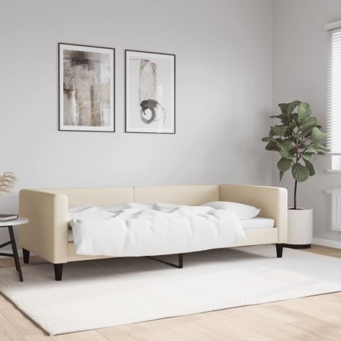 VidaXL Sofa z funkcją spania, kremowe, 90x200 cm, obita tkaniną