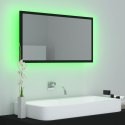 VidaXL Lustro łazienkowe z LED, czarne, 80x8,5x37 cm, akryl