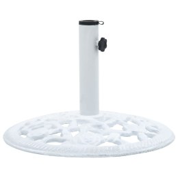 VidaXL Podstawa pod parasol, biała, 12 kg, 48 cm, żeliwo