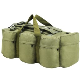 VidaXL Torba wojskowa 3-w-1, worek w stylu militarnym, 90 L, oliwkowa