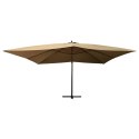 VidaXL Wiszący parasol z drewnianym słupkiem, 400x300 cm, taupe