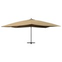 VidaXL Wiszący parasol z drewnianym słupkiem, 400x300 cm, taupe