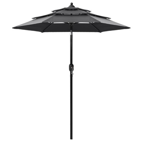 VidaXL 3-poziomowy parasol na aluminiowym słupku, antracytowy, 2 m