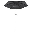 VidaXL 3-poziomowy parasol na aluminiowym słupku, antracytowy, 2 m