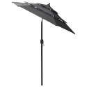 VidaXL 3-poziomowy parasol na aluminiowym słupku, antracytowy, 2 m