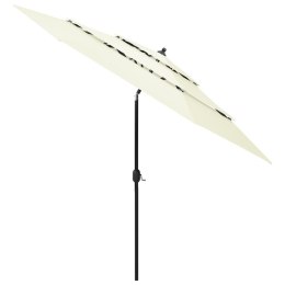 VidaXL 3-poziomowy parasol na aluminiowym słupku, piaskowy, 3 m